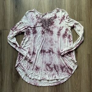 Purple tie dye long sleeve shirt